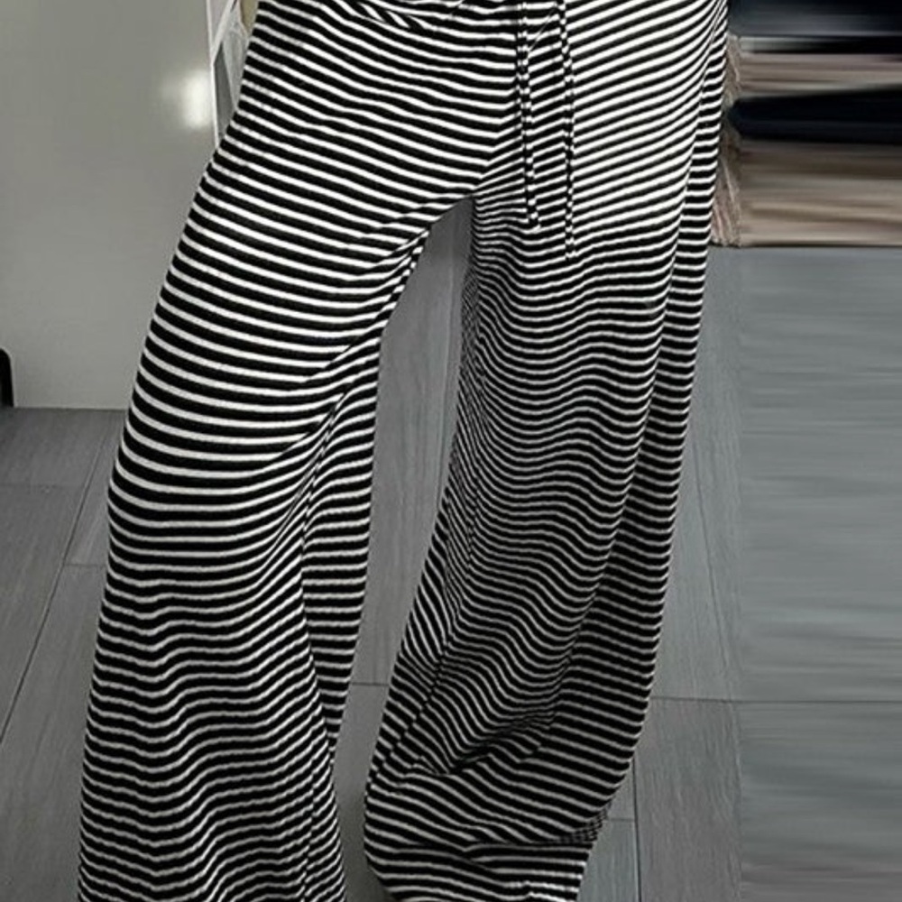 Striped Wide-Leg Pants